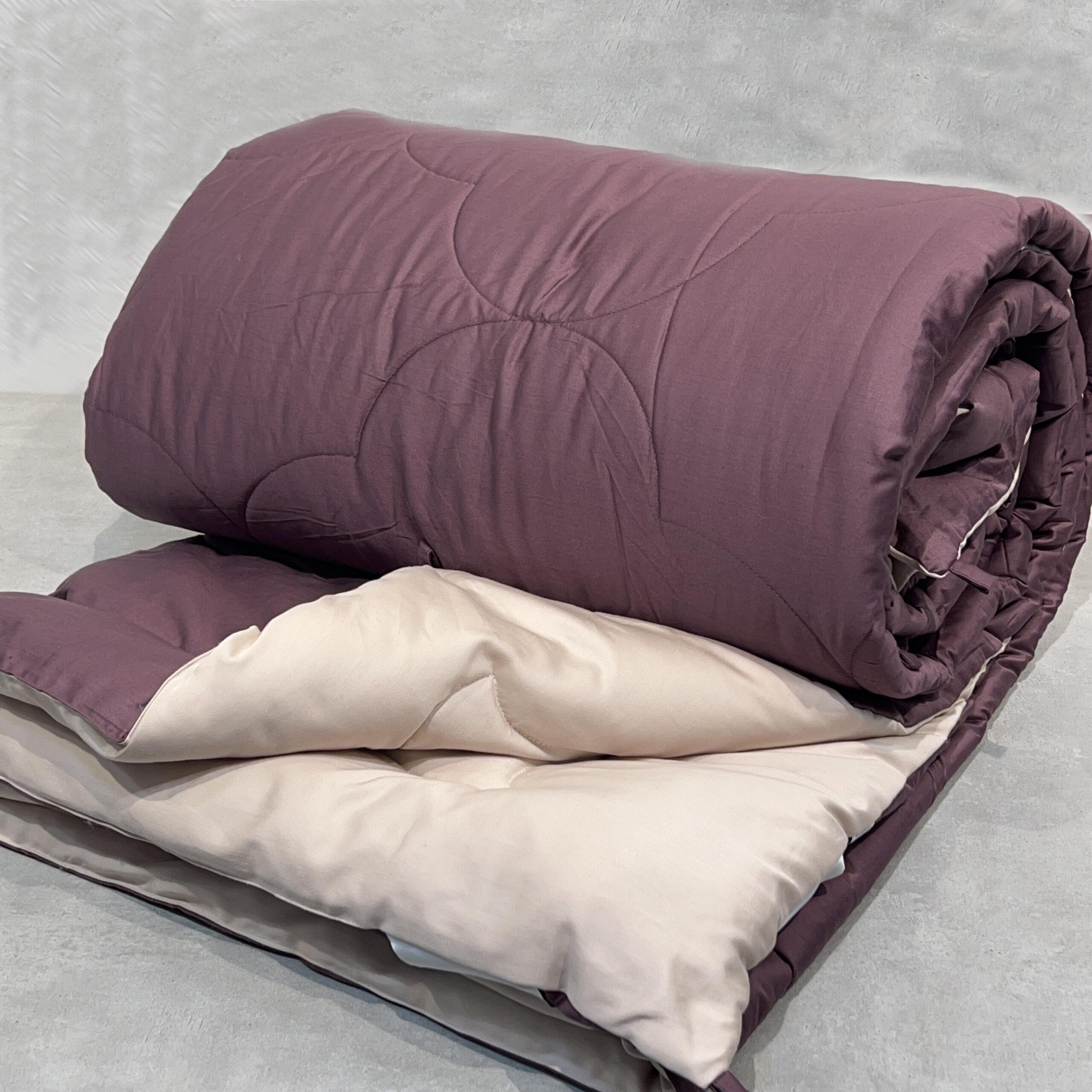 Buff and Mauve 300TC Cotton Reversible Downfill Quilt