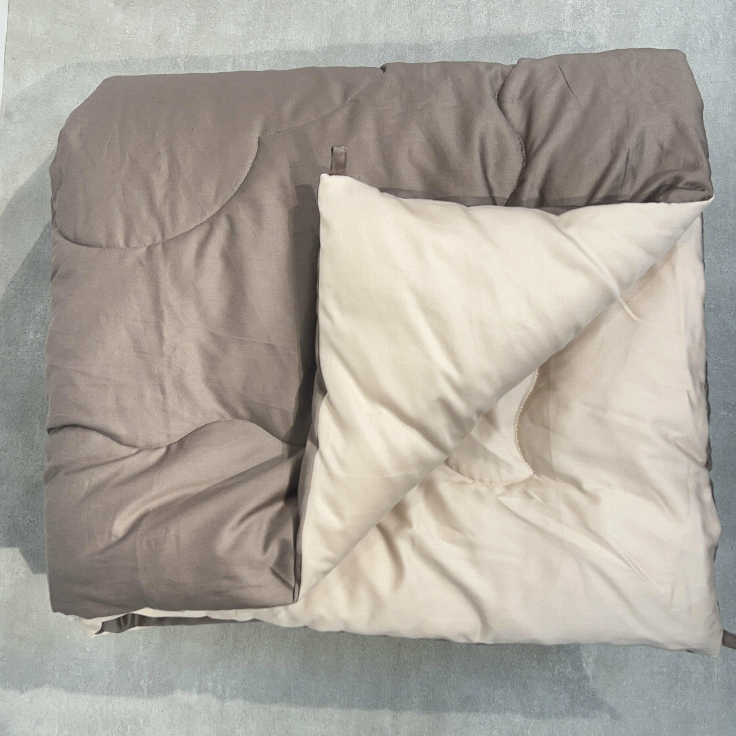 Buff and Taupe 300TC Cotton Reversible Downfill Quilt
