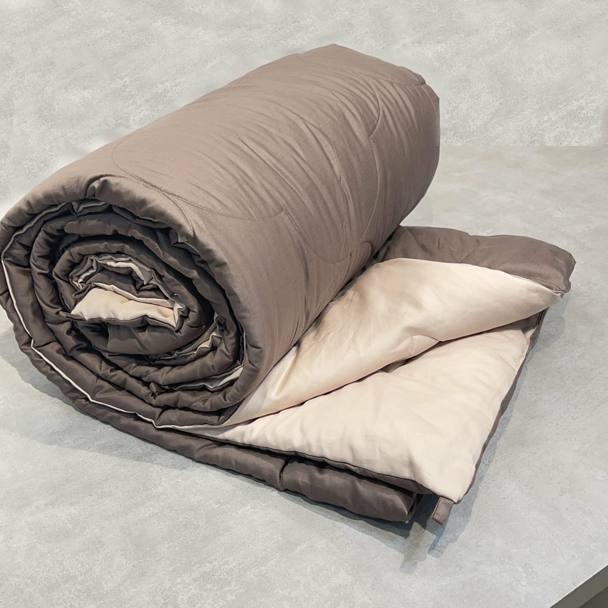 Buff and Taupe 300TC Cotton Reversible Downfill Quilt
