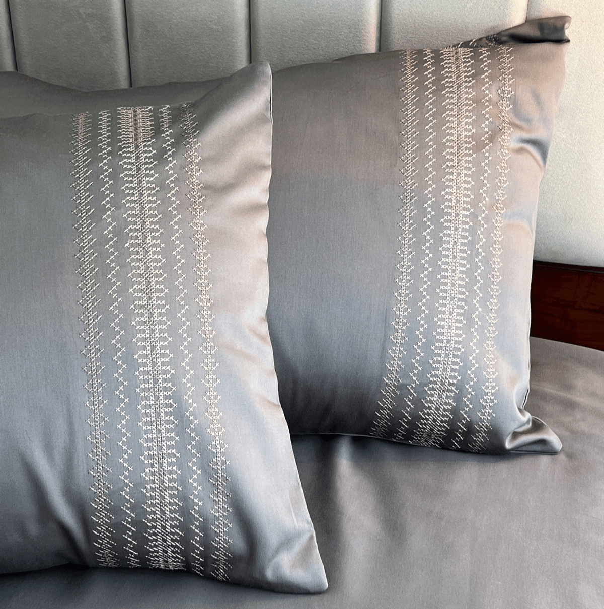 Pristine Elephant Grey Dreams Pillow Covers (Set of 2)
