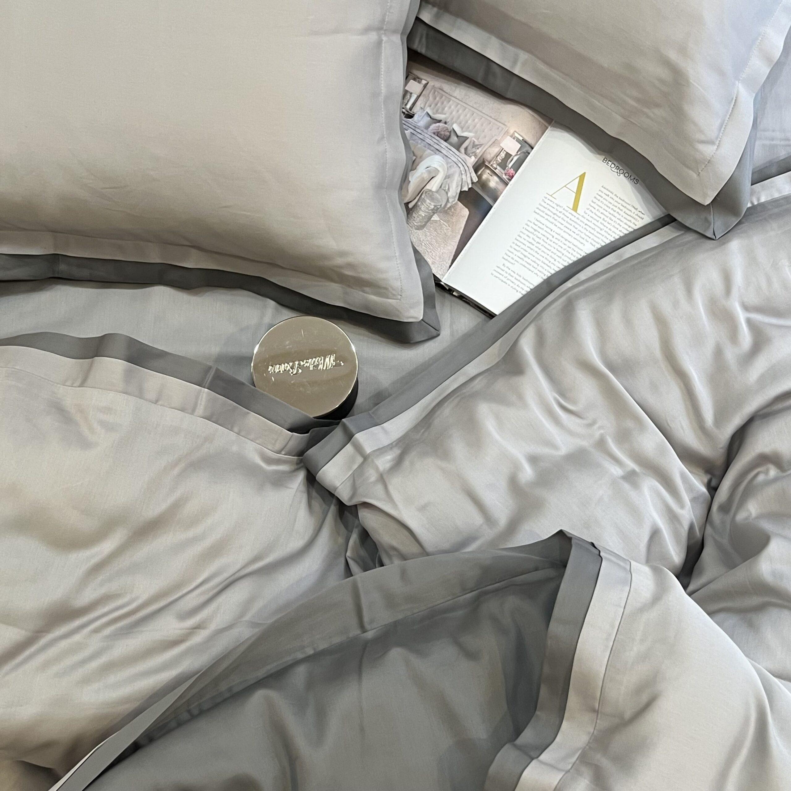 Pearl Grey and Slate Duplex Duvet Cover