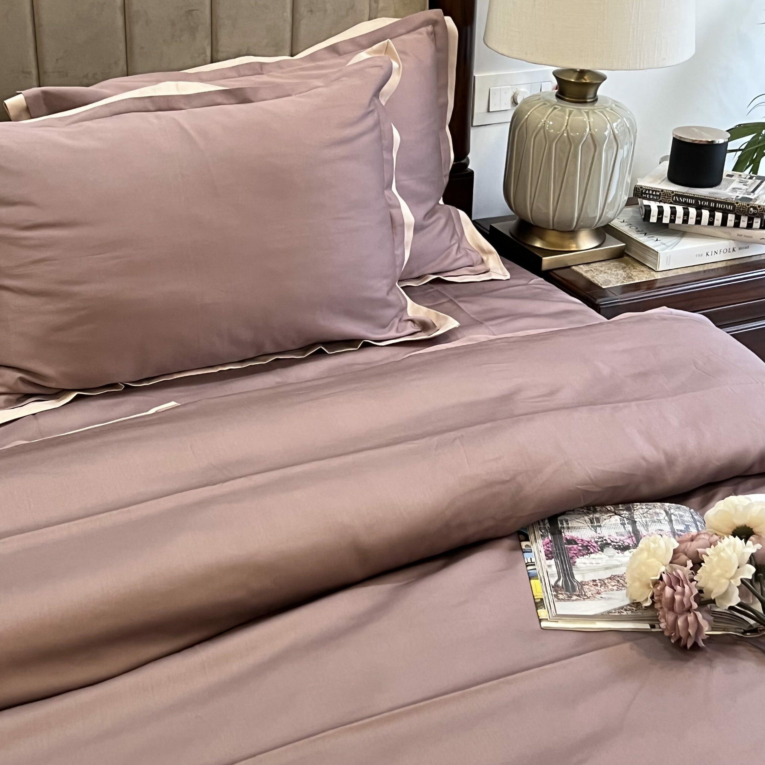 Old Rose and Buff Duplex Duvet Cover Set
