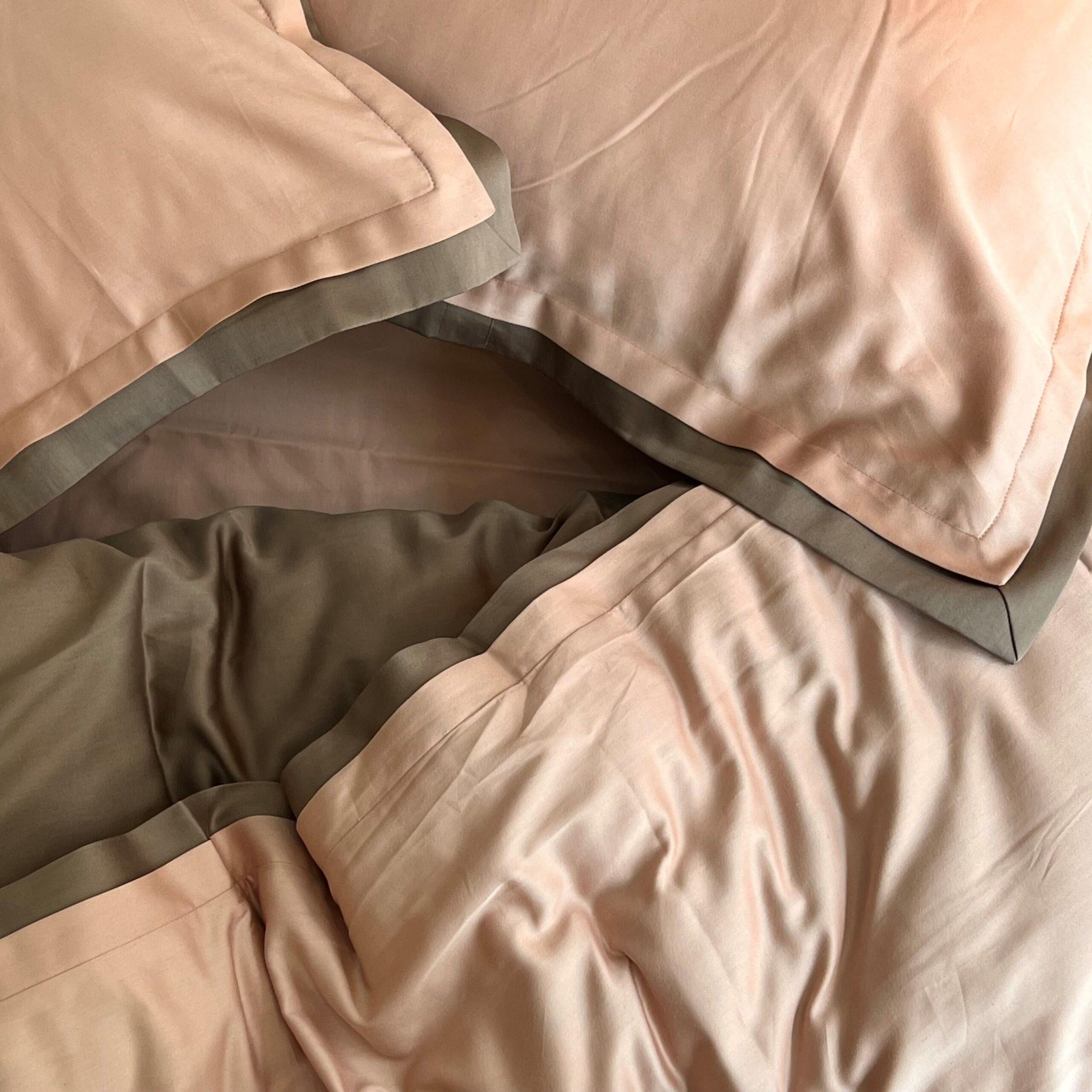 Rose and Taupe Duplex Duvet Cover Set