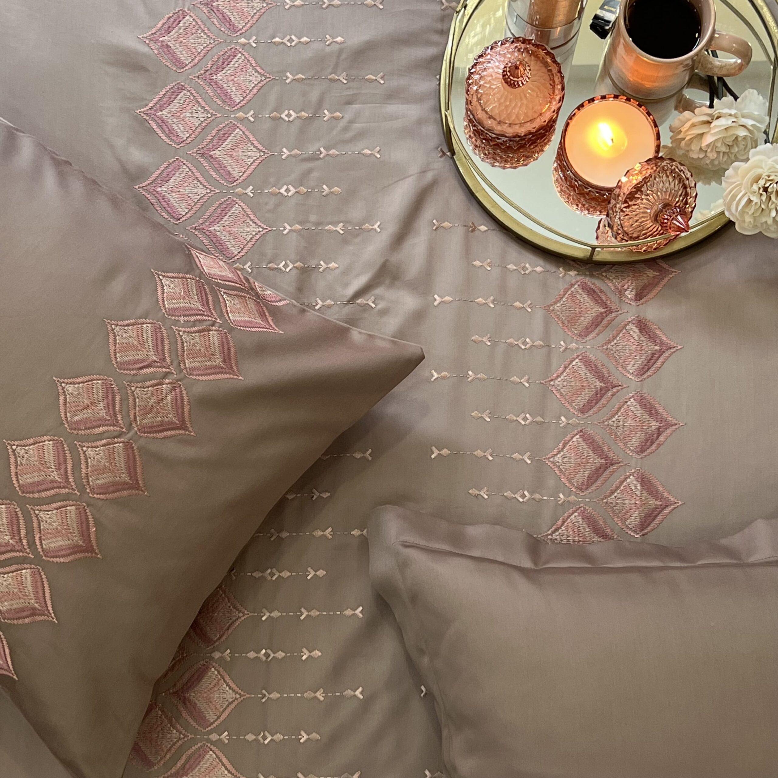 Leaflet Taupe Syona Duvet Cover