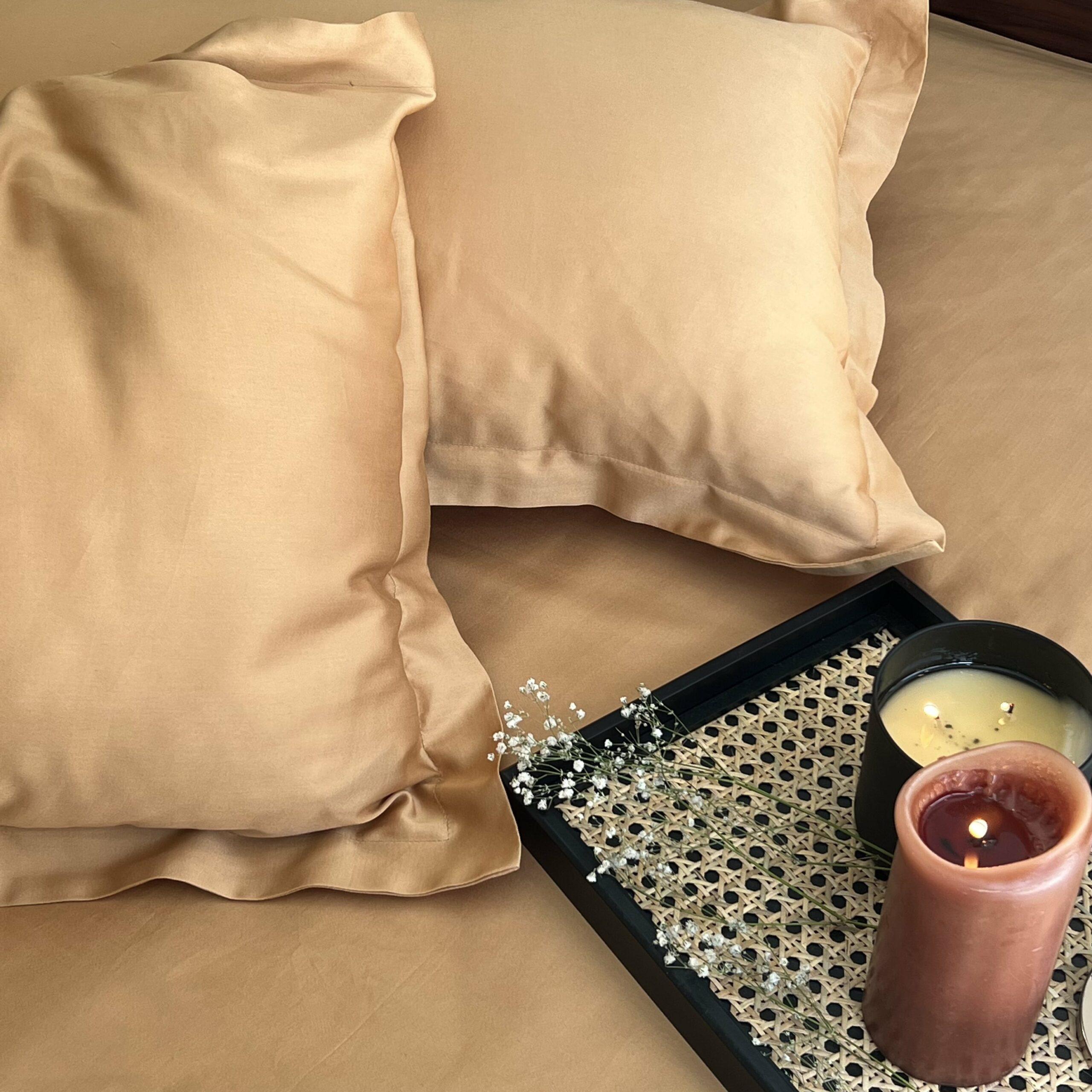 Sadyaska Honey Mustard Pillow Covers (Set of 2)