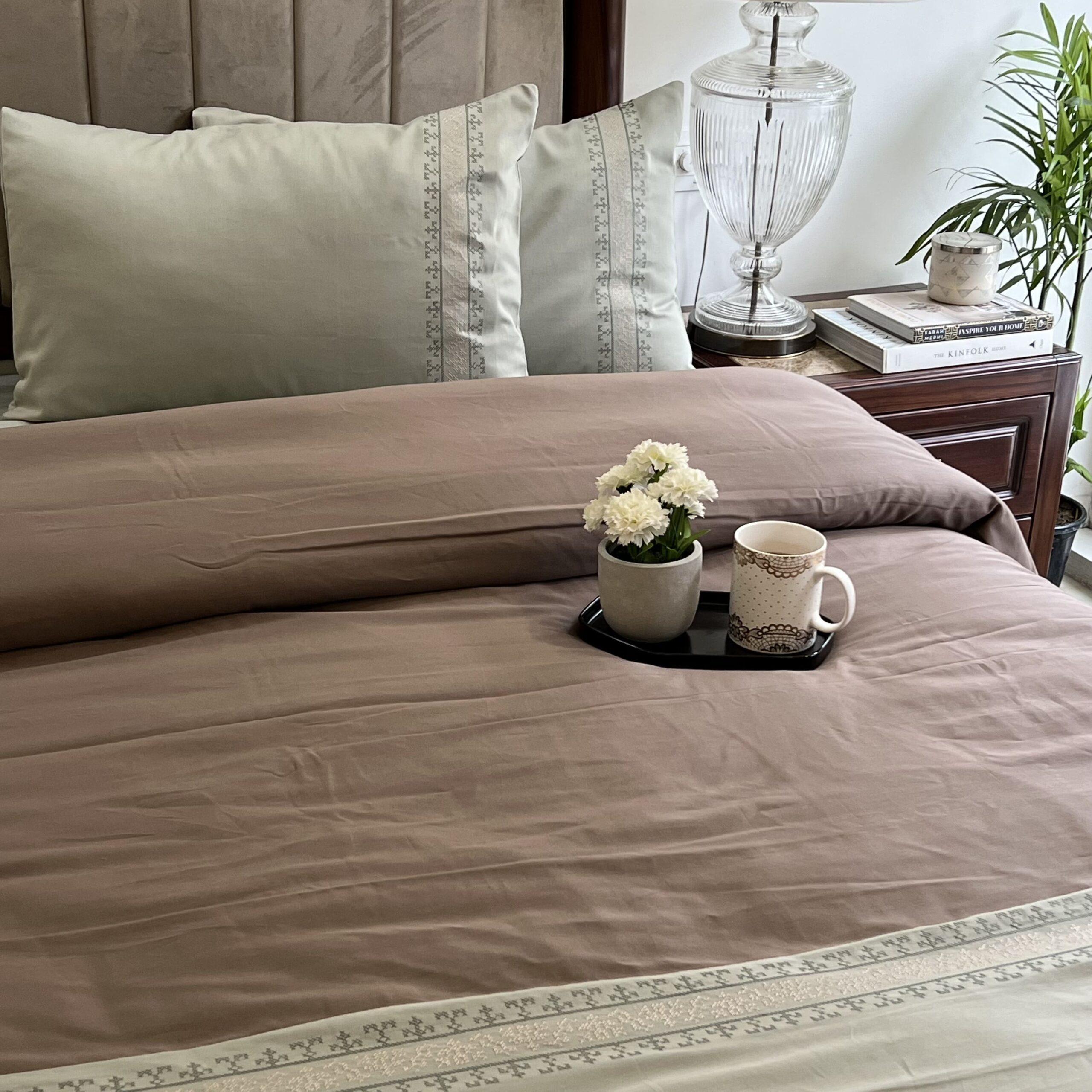Delight Sage Green Taupe Dreams Duvet Cover