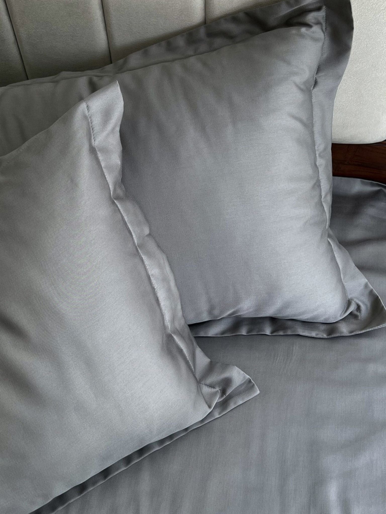 Luxe Titanium Grey 1000TC Egyptian Cotton Pillow Covers (Set of 2)