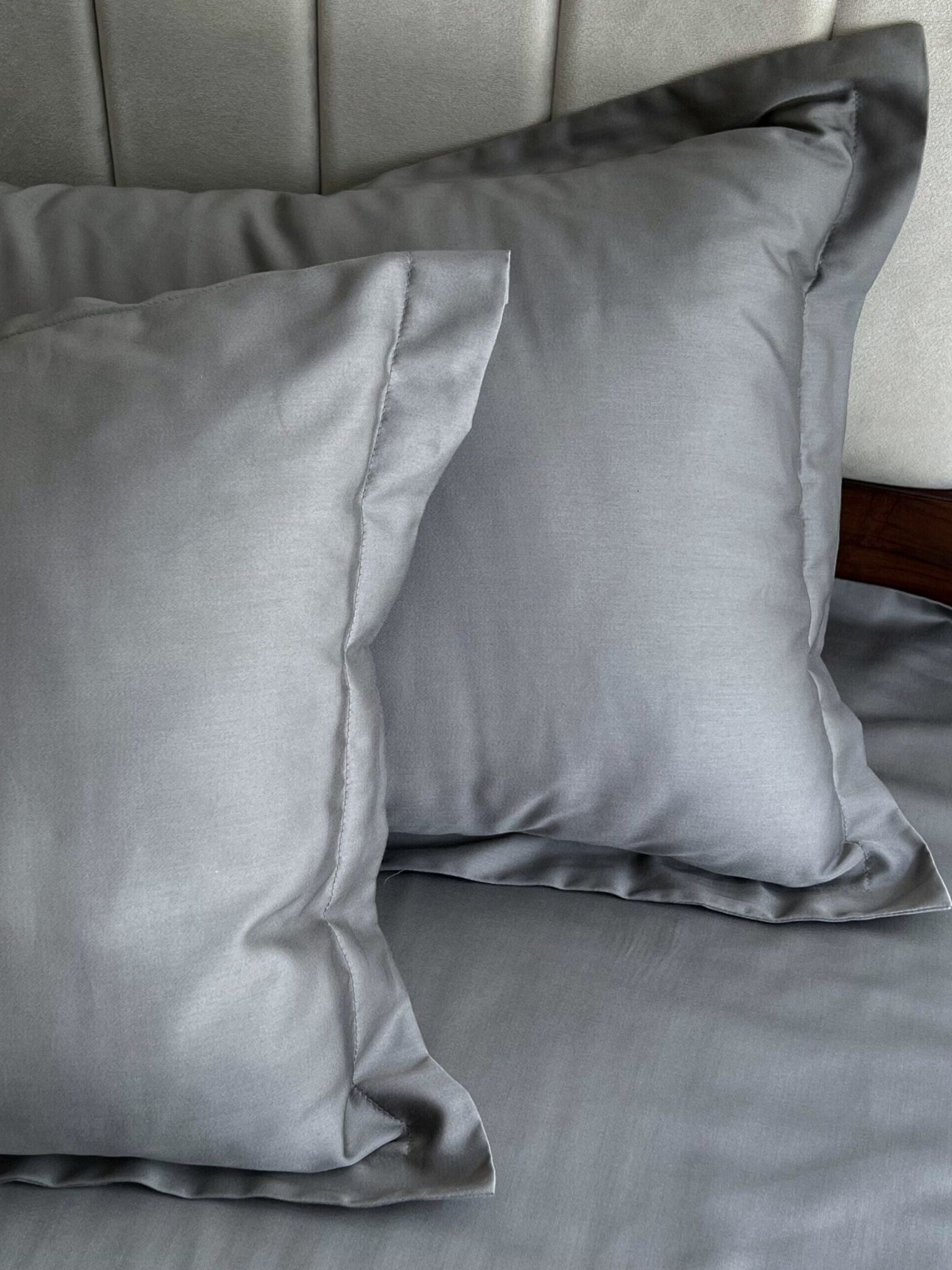 Luxe Titanium Grey 1000TC Egyptian Cotton Pillow Covers (Set of 2)