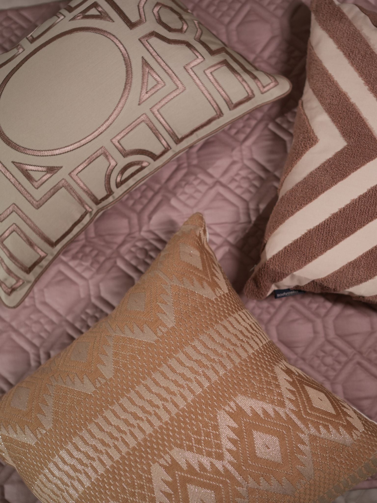 Malta Beige And Old Rose Cotton Rich Trousseau Set (10 PC Set)