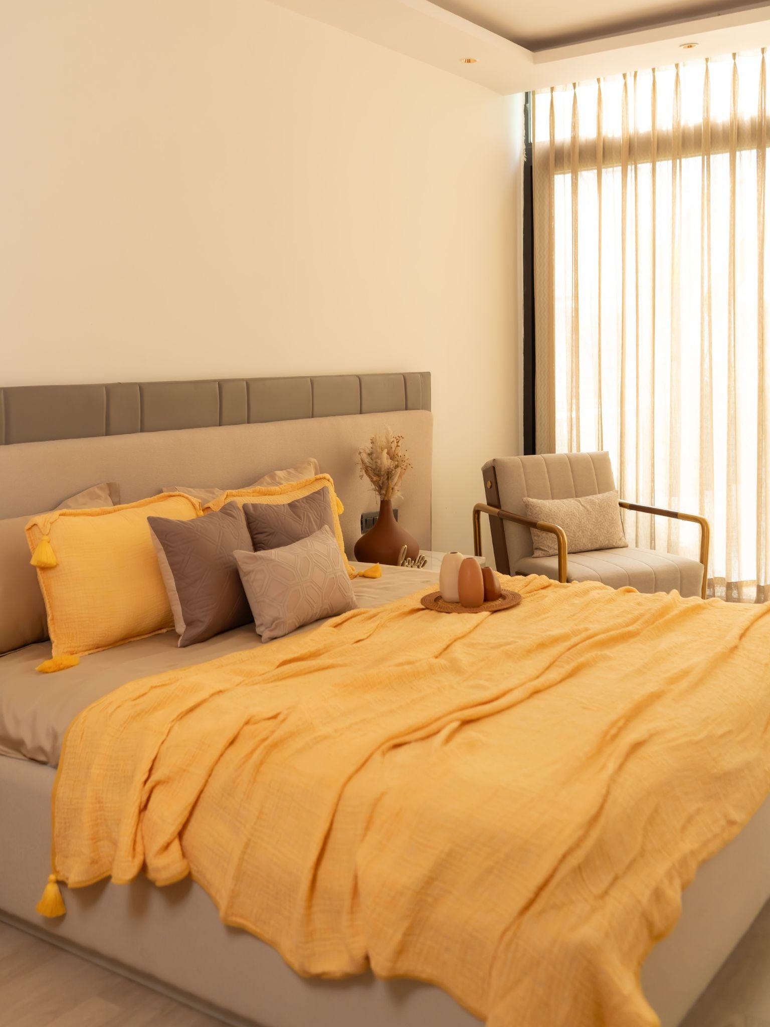 Buttercup Yellow Meraki Cotton Woven Bedding Gift Set (10 PC Set)