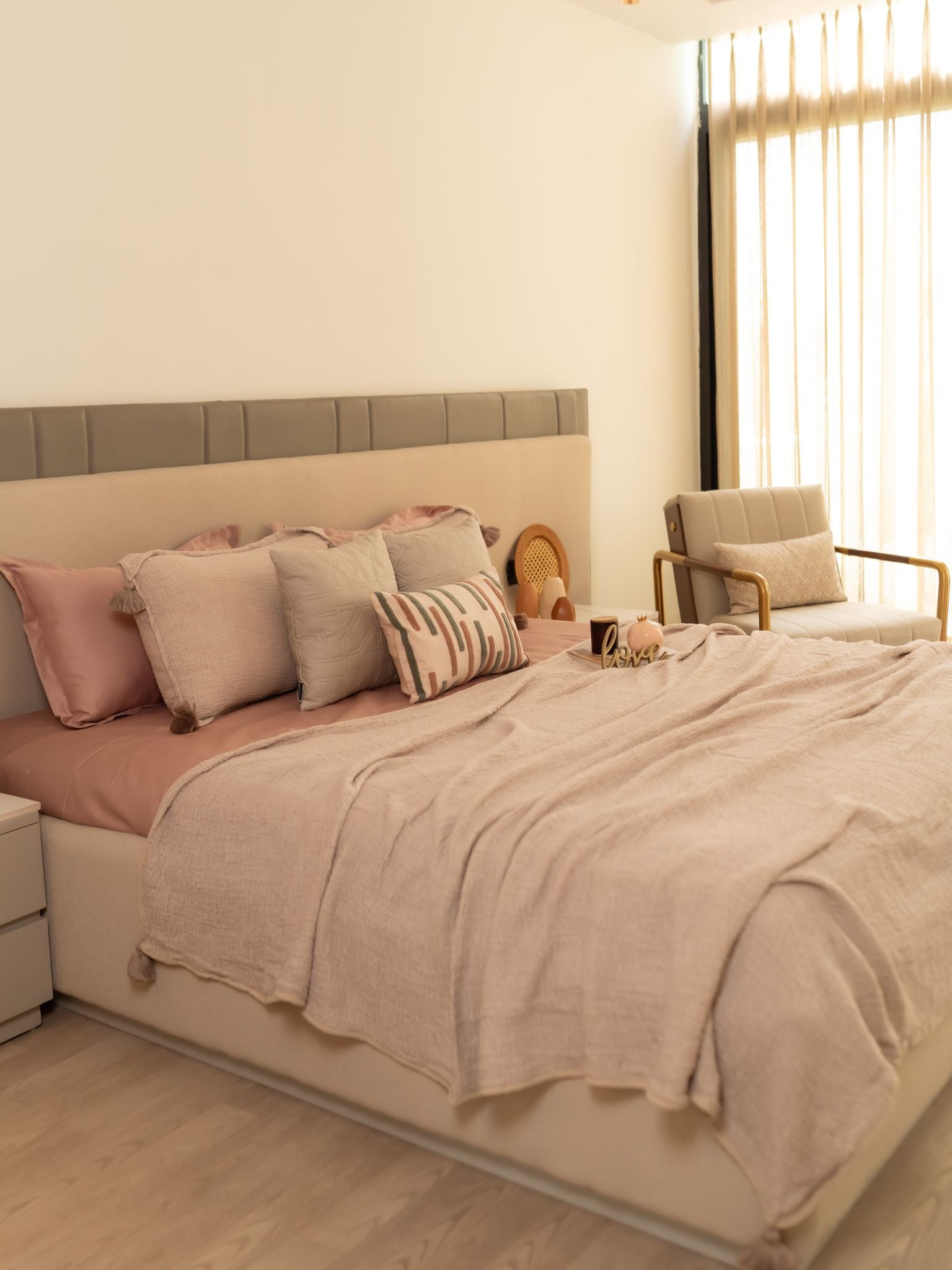 Greige Meraki Cotton Woven Bedding Gift Set (10 PC Set)