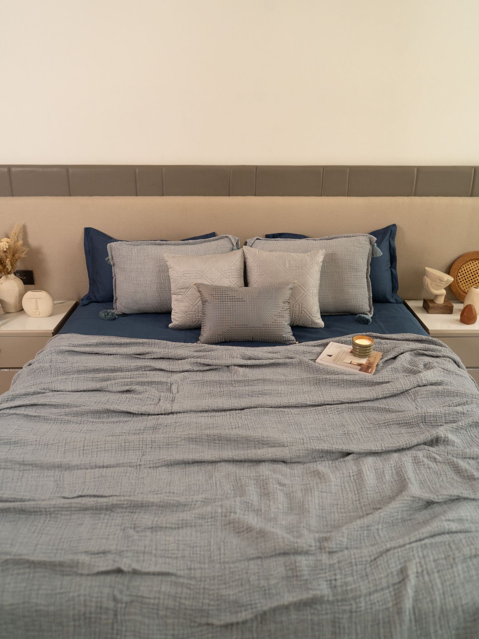 Indigo Meraki Cotton Woven Bedding Gift Set (10 PC Set)