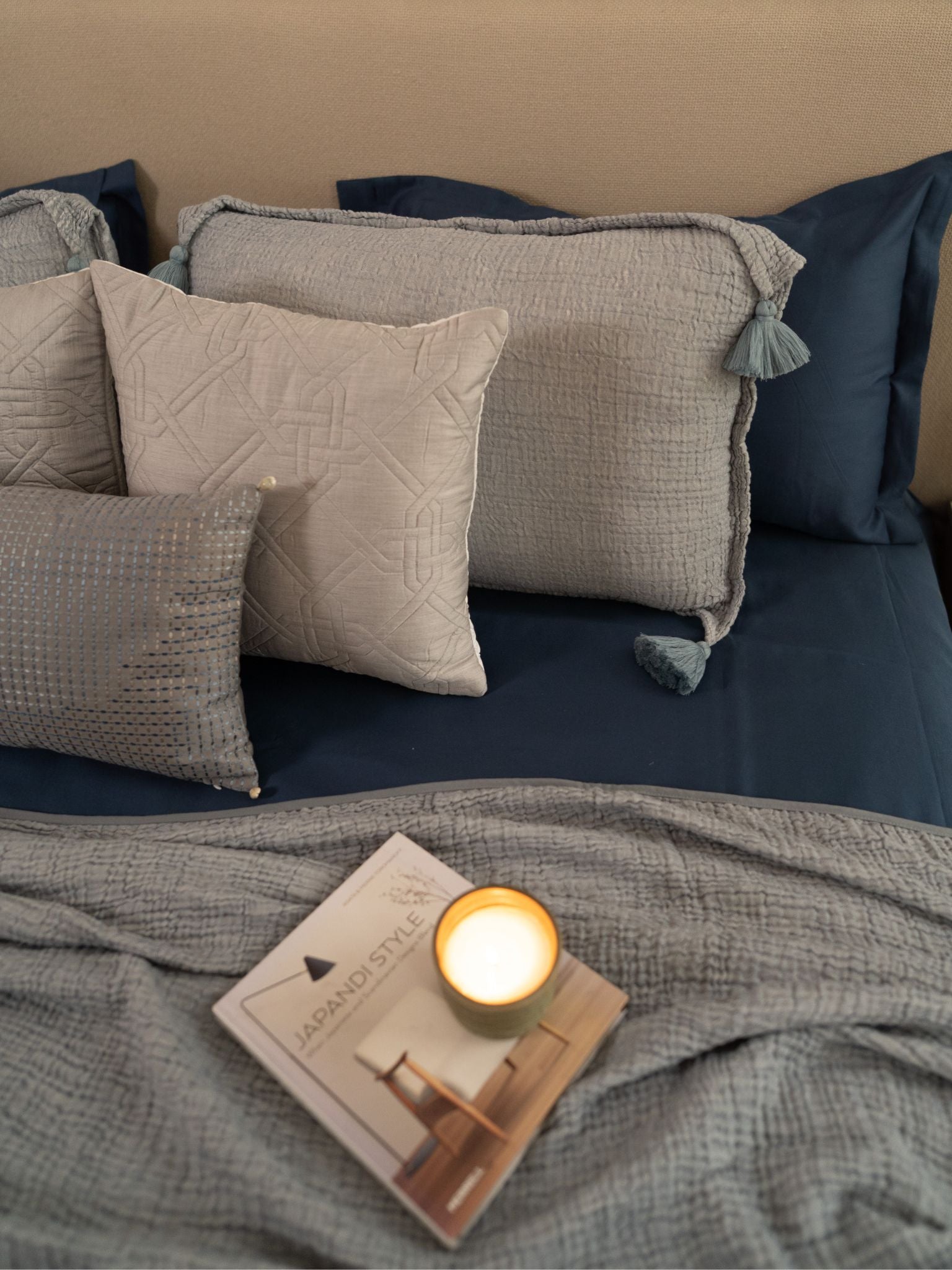 Indigo Meraki Cotton Woven Bedding Gift Set (10 PC Set)