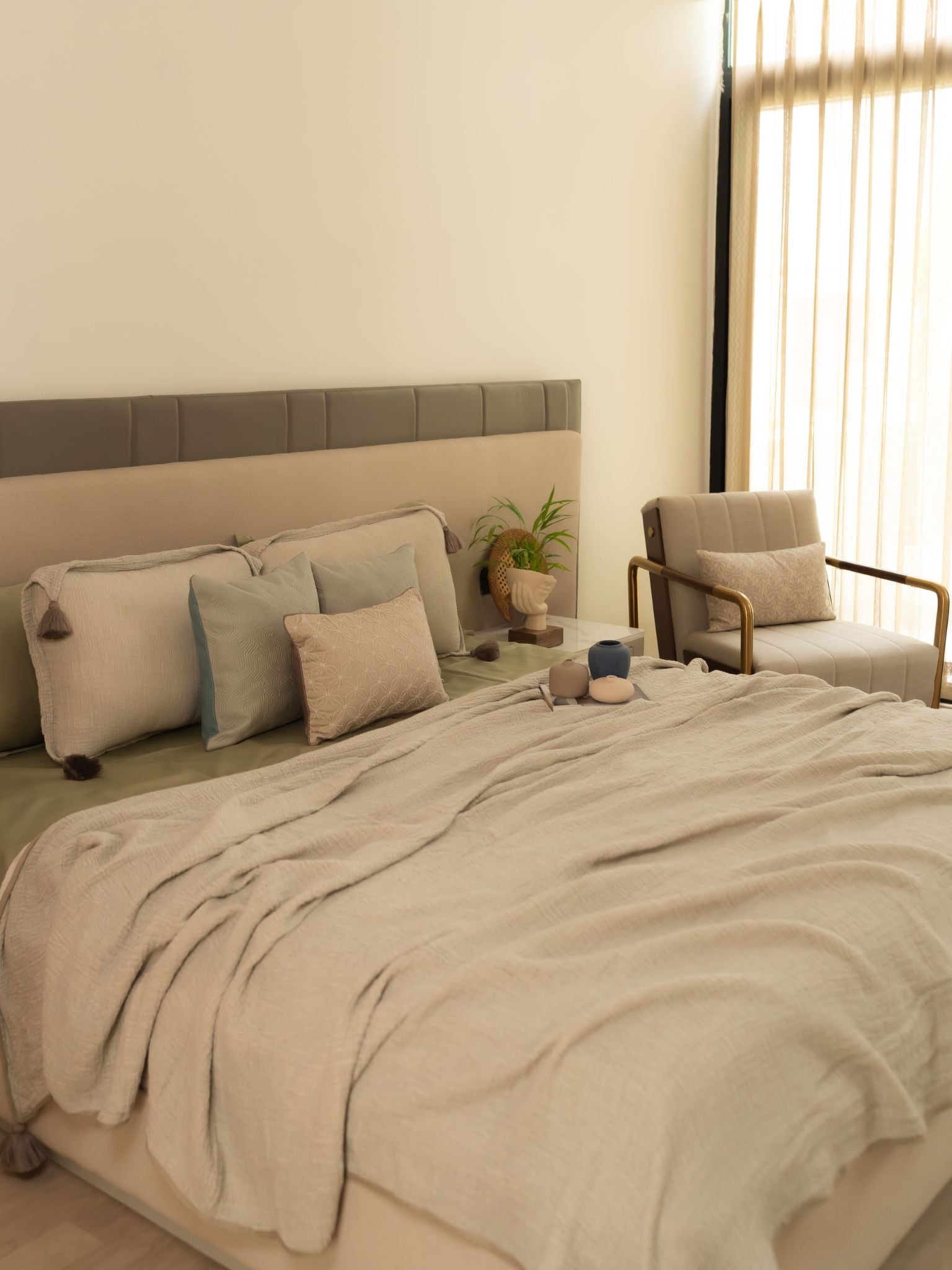 Sage Meraki Cotton Woven Bedding Gift Set (10 PC Set)
