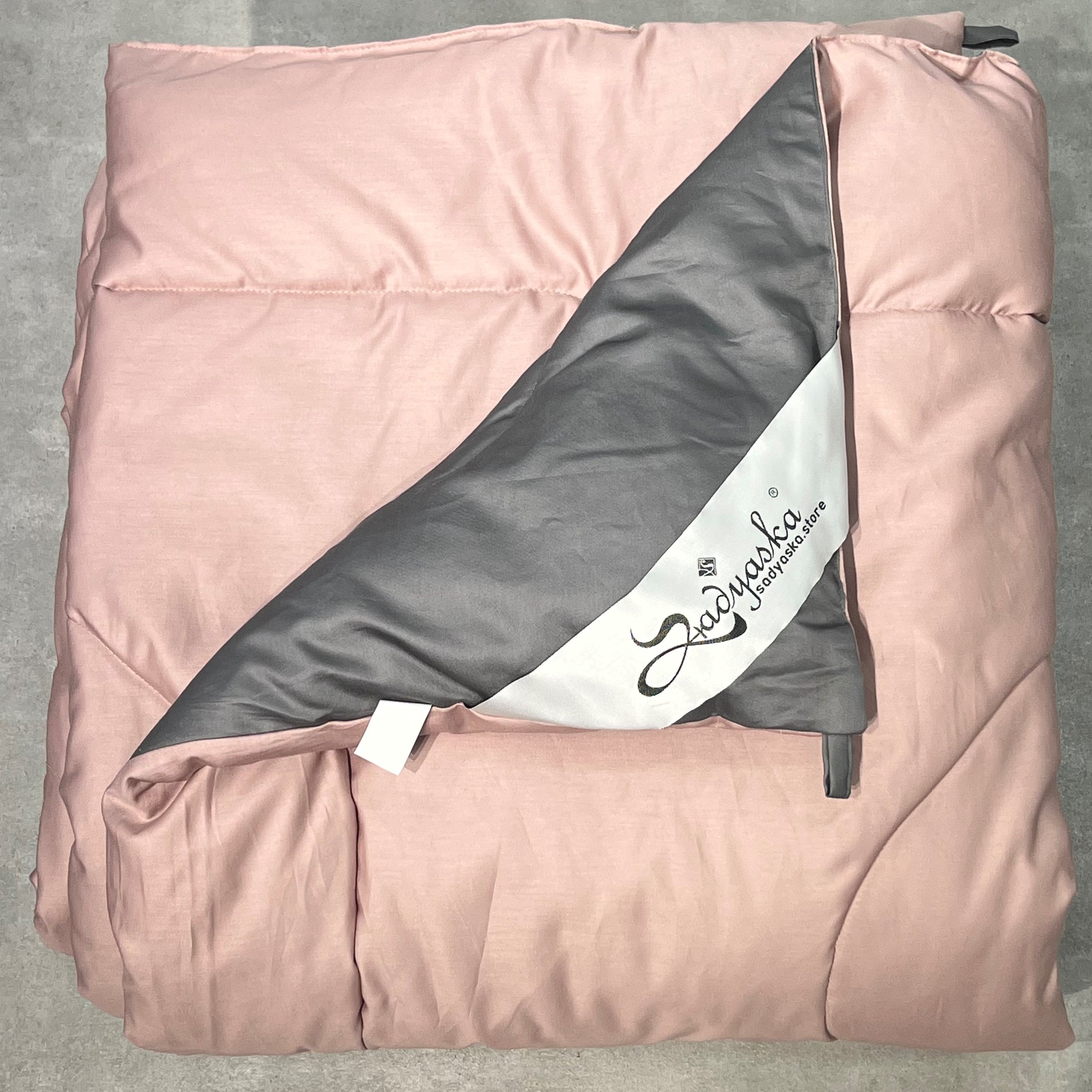 Old Rose and Dark Grey 1000TC Cotton Rich Reversible Downfill Quilt