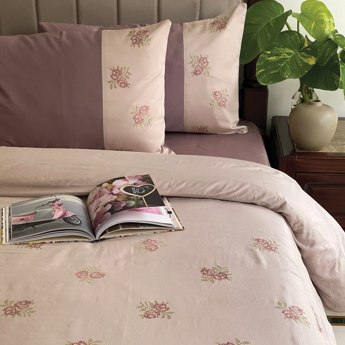 Rosella Buff and Old Rose Mesmeric Duvet Cover