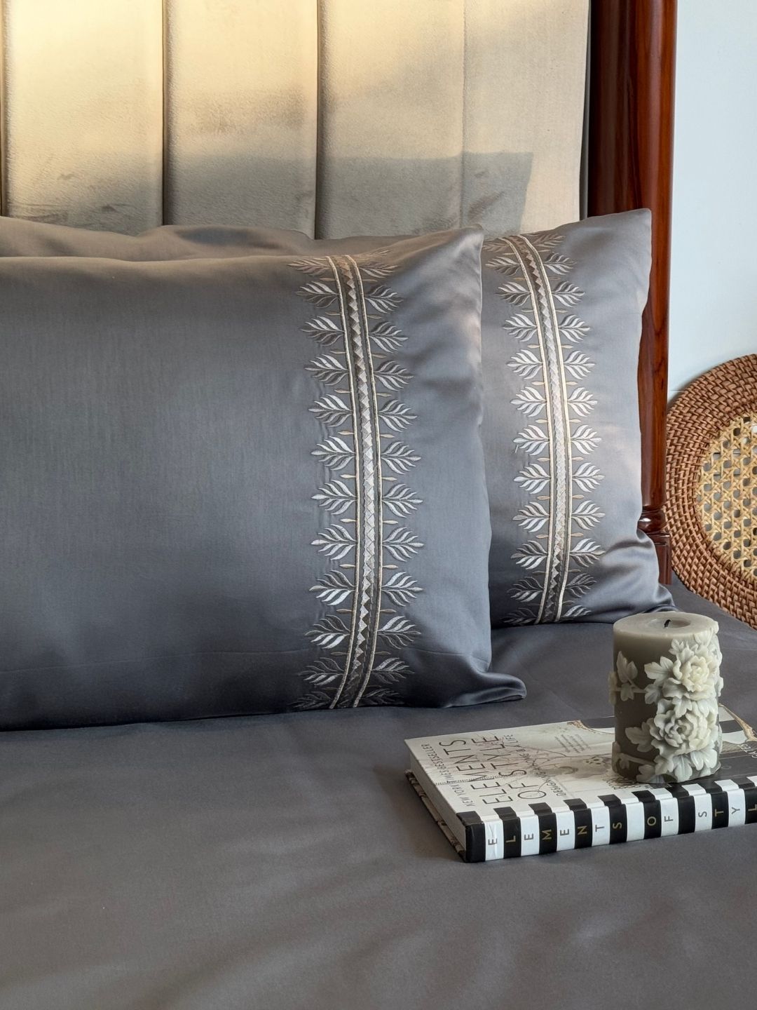 1000TC Cotton Rich Chloe Dark Grey Syona Bedsheet Set
