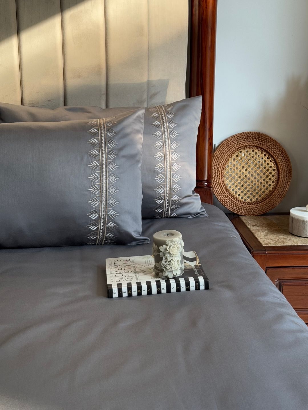 1000TC Cotton Rich Chloe Dark Grey Syona Bedsheet Set