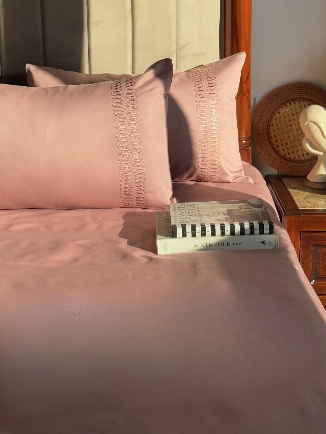 1000TC Cotton Rich Ella Old Rose Syona Bedsheet Set