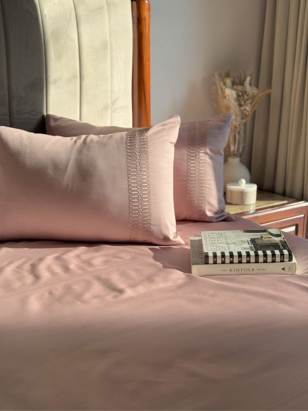 1000TC Cotton Rich Ella Old Rose Syona Bedsheet Set