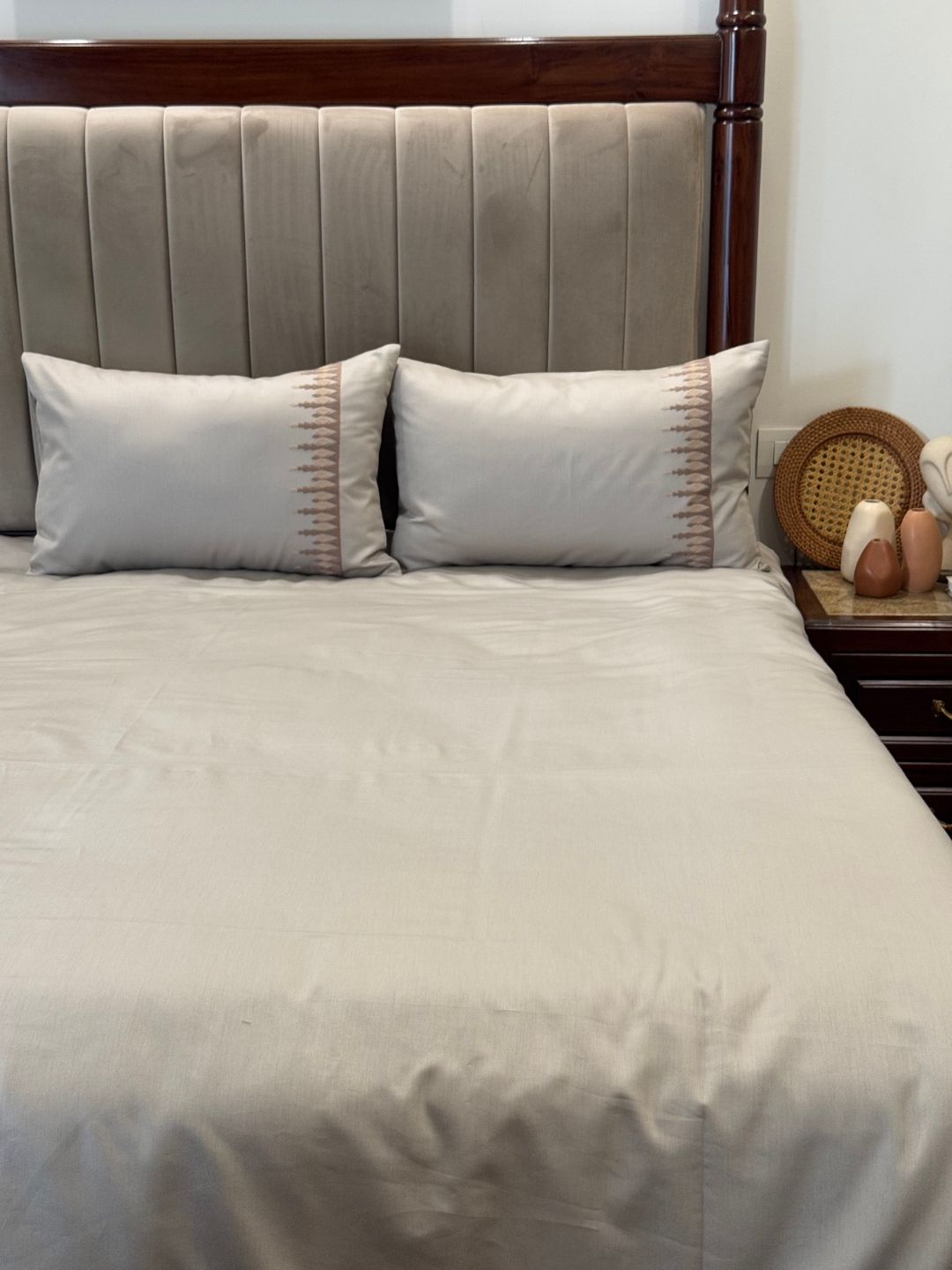 1000TC Cotton Rich Ivy Beige Syona Bedsheet Set