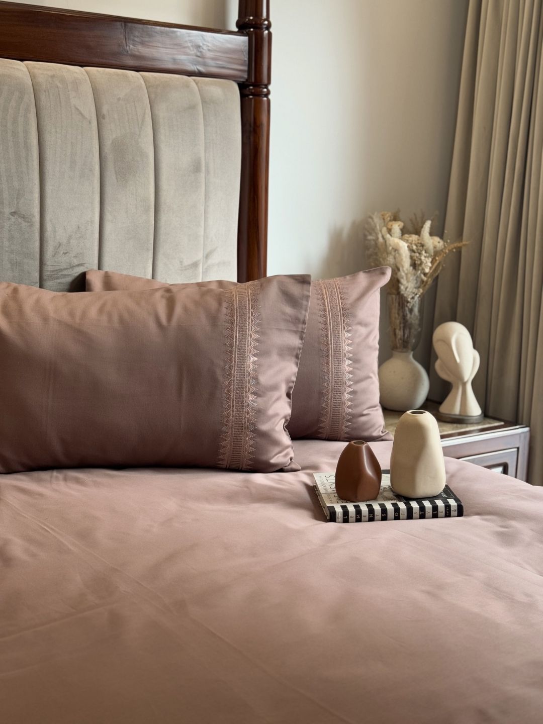 1000TC Cotton Rich Mia Brandy Rose Syona Bedsheet Set