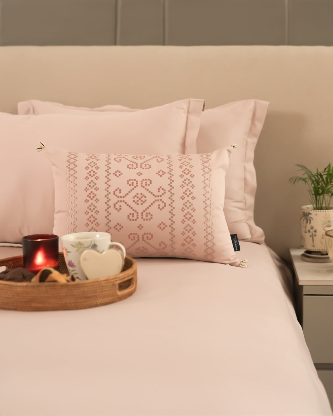 Keya Buff 1000TC Cotton Rich Lorenza Bedsheet Set in Gift Box (5 PC Set)