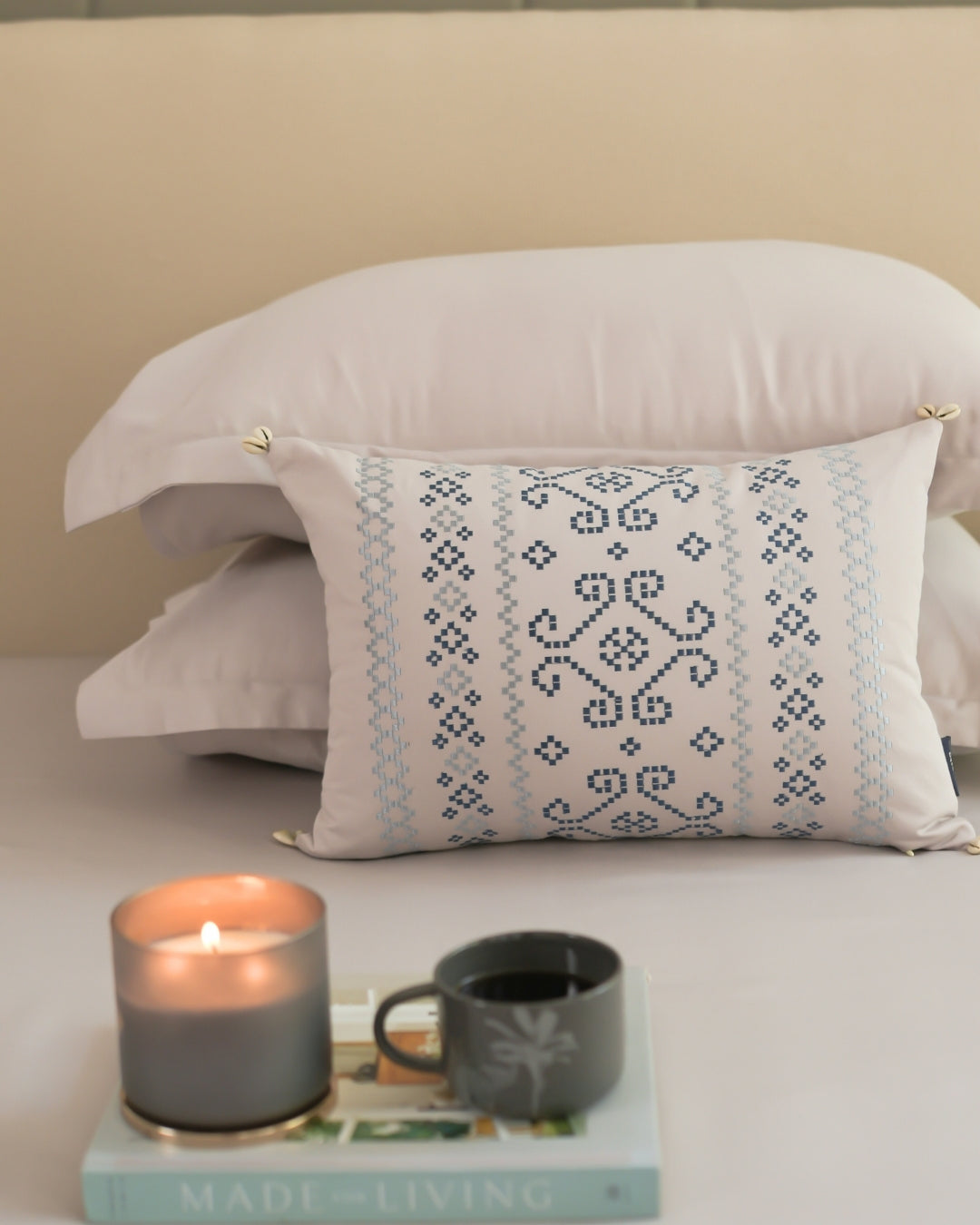 Keya Grey 1000TC Cotton Rich Lorenza Bedsheet Set in Gift Box (5 PC Set)