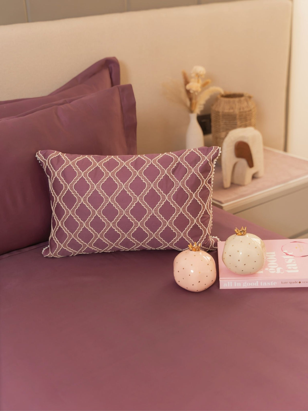 Zest Mauve Treasure Bedsheet Set