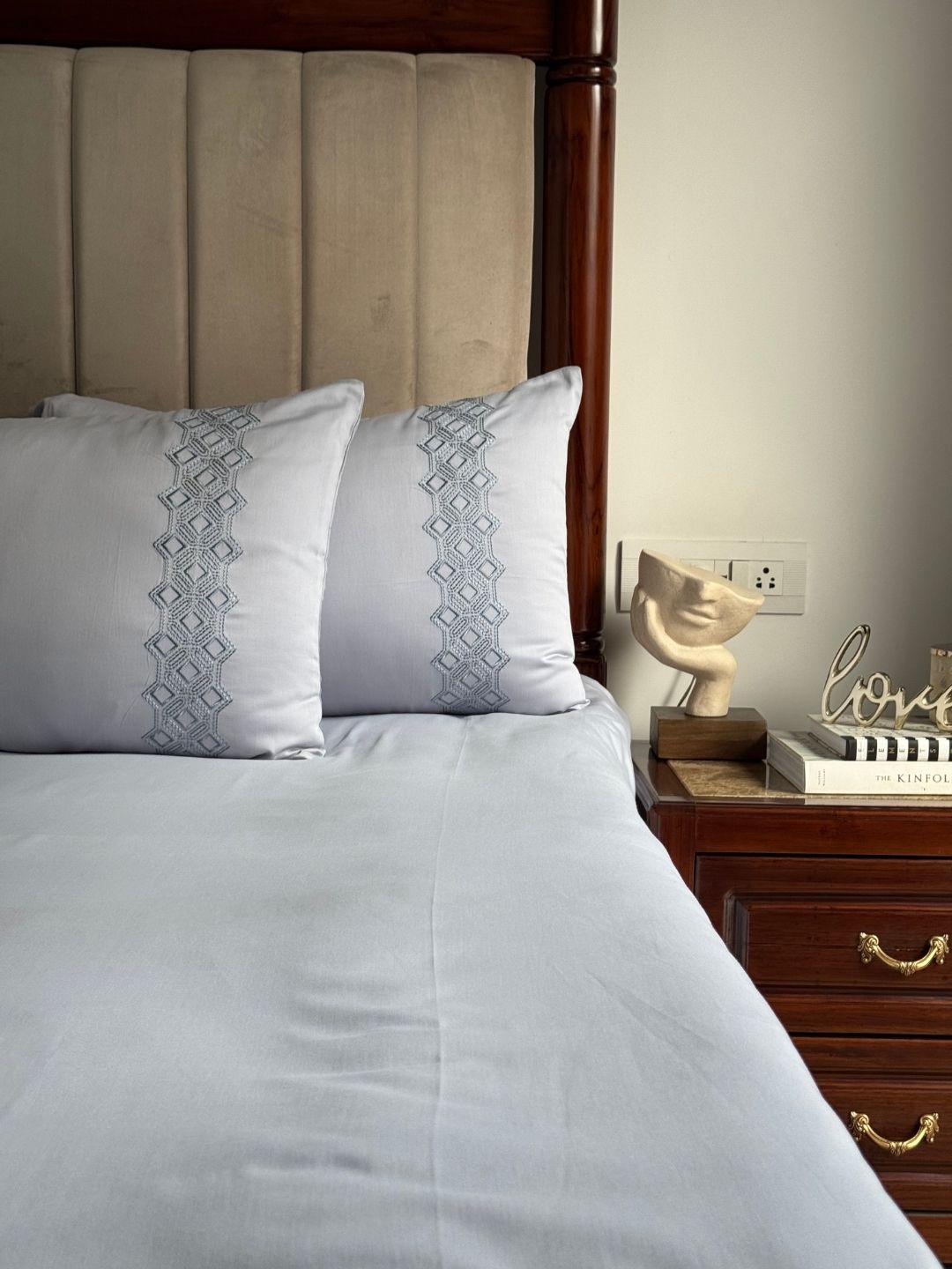 Cora Smoke Blue Dreams Bedsheet Set