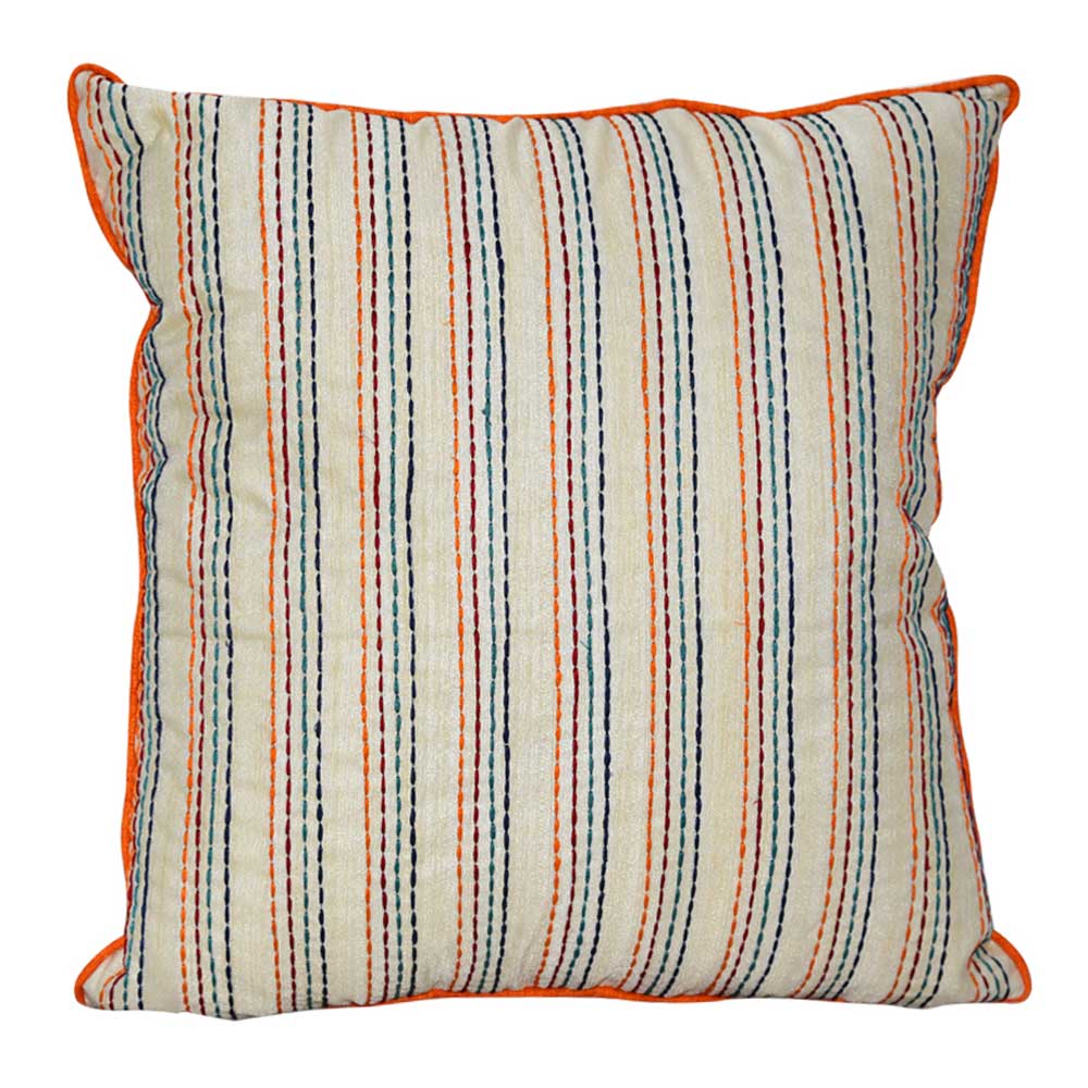 Stitching and Embroidery Multi Color Silk Cushion Covers 16X16(Inch)