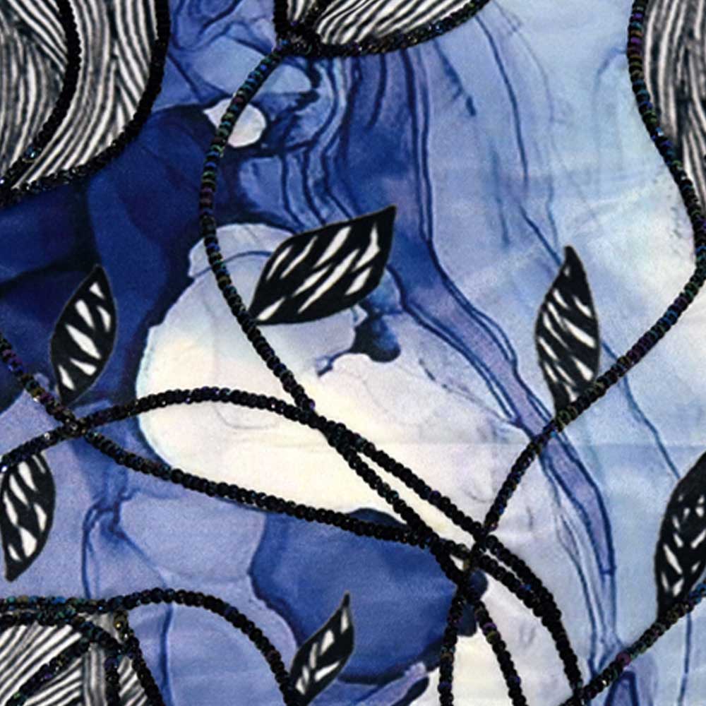 Silverbell Floral Digital Print Polyester Cushions & Cushion Cover Blue 16" X 16"…