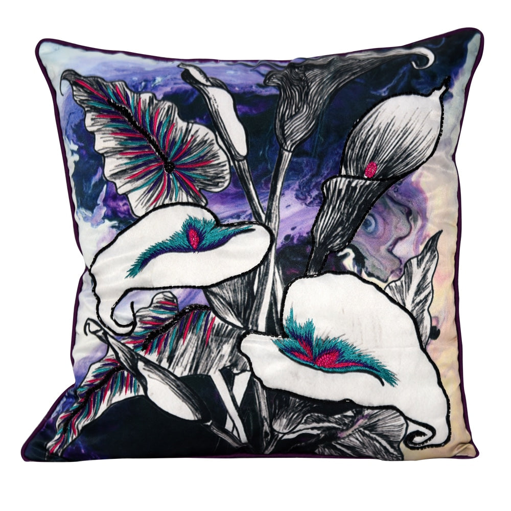 Beautiful Multi Color Floral Digital Printed Polyester Cushion Cover 16" X 16" Living Room, Bedroom, Patio Floral Printed Cushion Cover…