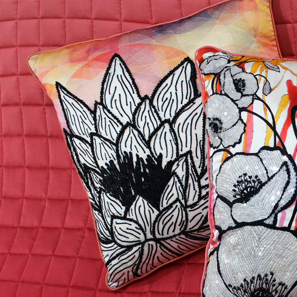 Home Decor Floral Digital Print Cushion Cover 16" X 16" Decorative Floral Printed Cushion Pillow Case…
