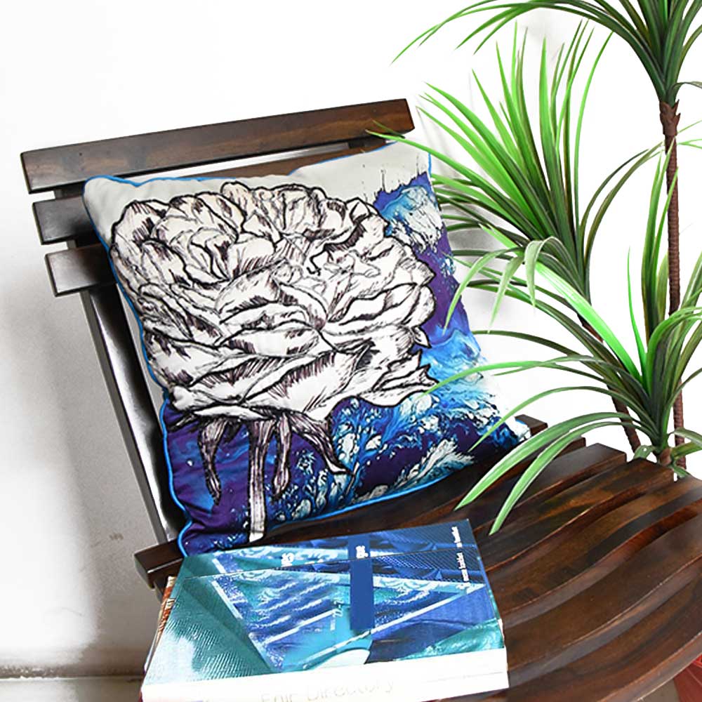 Grerberas Digital Printed Polyester Cushion Cover 16" X 16" Car Sofa Chair Floral Printed Cushion Cover…
