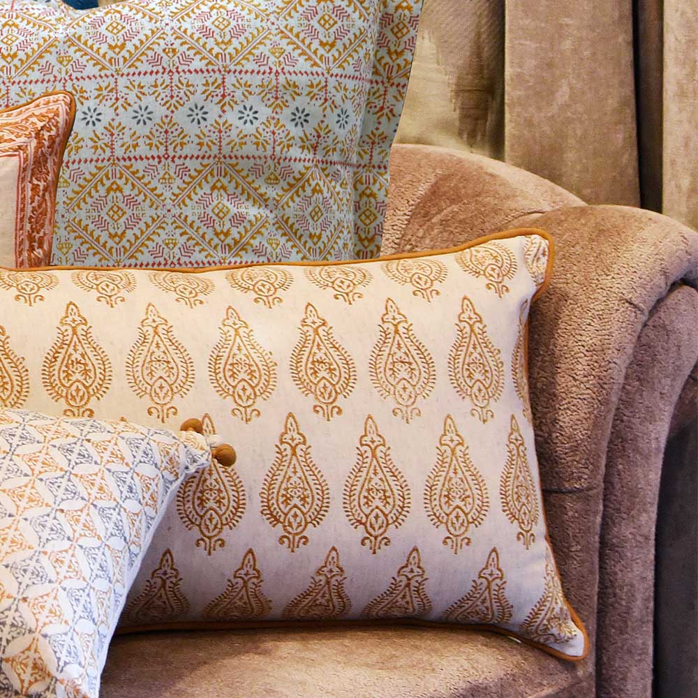 Hand Block Printed Cushion Cover 13x20 Car, Chair, Living Room, Patio Decorative Designer Cotton Cushion Cover…