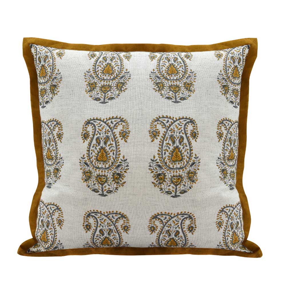 Saumay Collection - Traditional Hand Block Printed Cushion Cover Set (Set of 7)