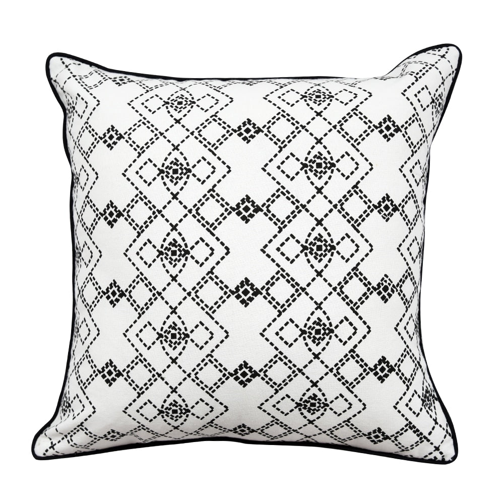 Black & White Luxurious Connectoline Cushion Cover (16"X16") Dotted Geometric Print Pillow Case…