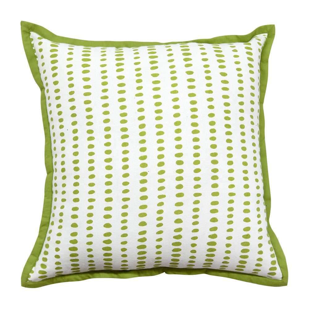 Splash Dotted Lime Green Cushion Cover 16"X16" Geometric Pattern Cotton Cushion Pillow Case…