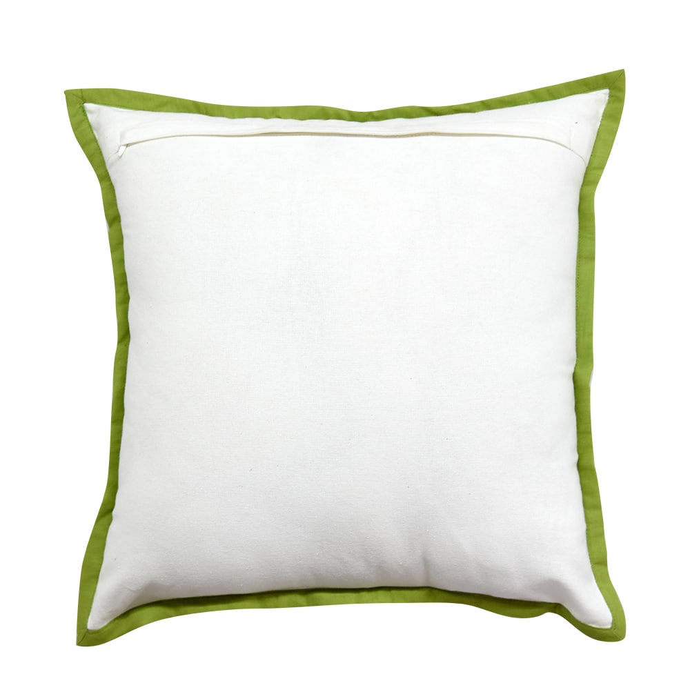 plash Dotted Lime Green Cushion Cover 16"X16" Geometric Pattern Cotton Cushion Pillow Case…