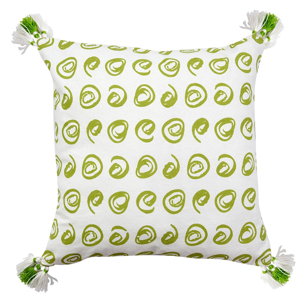 Home Décor Curling Spirals Cushion Cover with Tassels Patio, Garden &amp; Outdoor Printed Geometric Pattern Cotton Pillow Cushion Case 16x16…