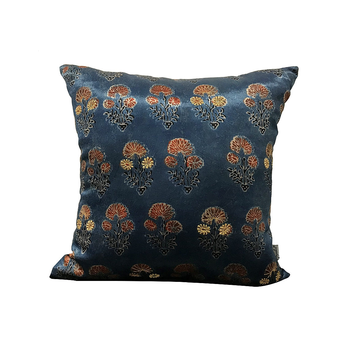 Home Decor Decorative Ajrakh Print Casement Cushion Cover 16x16, Blue