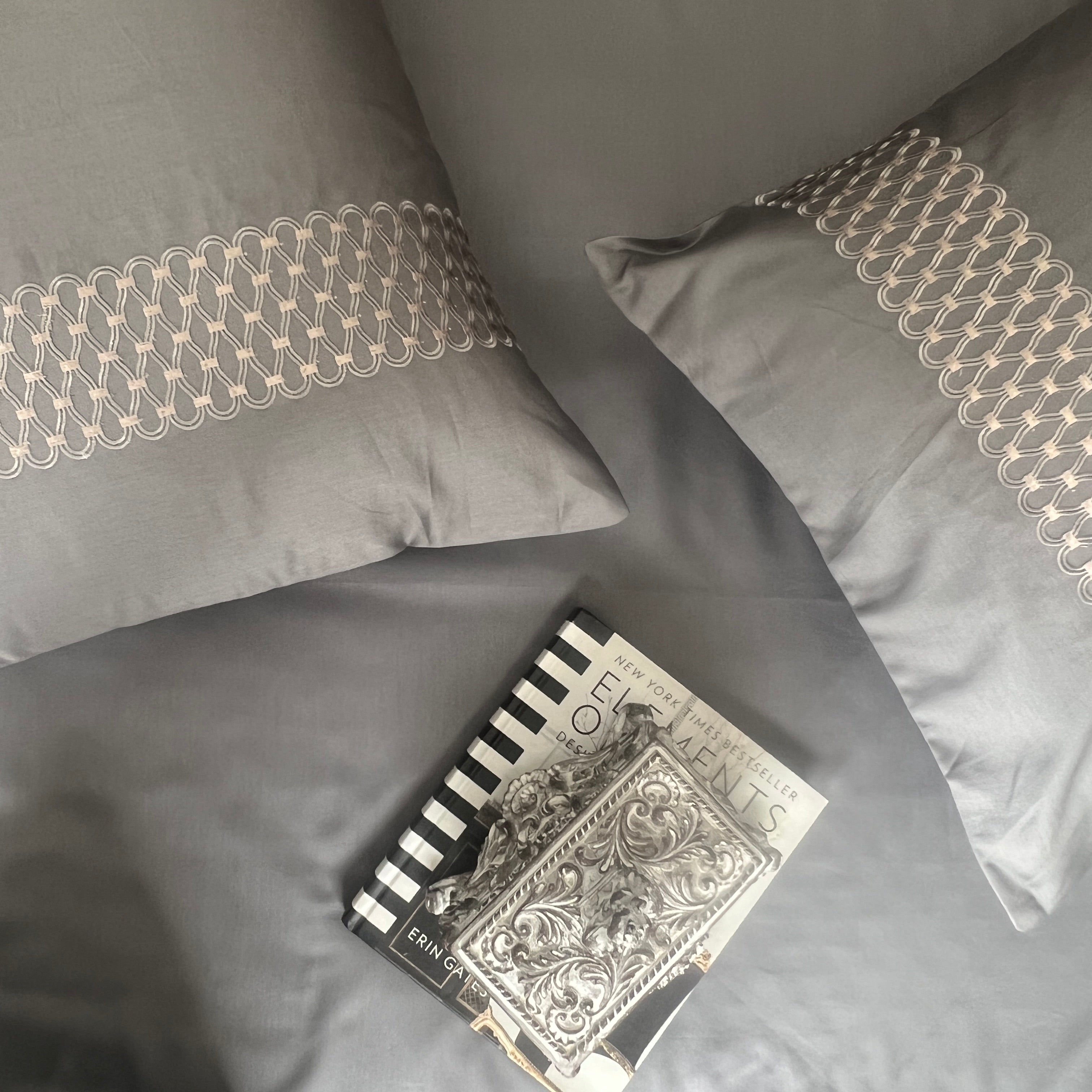 1000TC Cotton Rich Lisse Dark Grey Syona Bedsheet Set