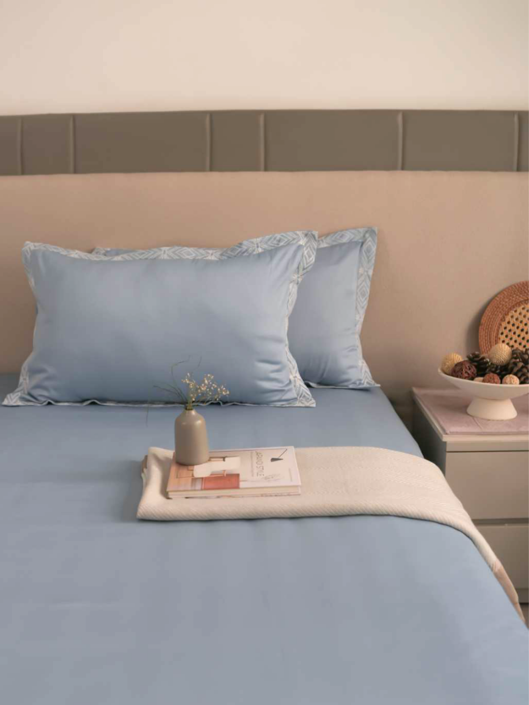 600TC Cotton Fablis Smoke Blue Beyond Bedsheet Set