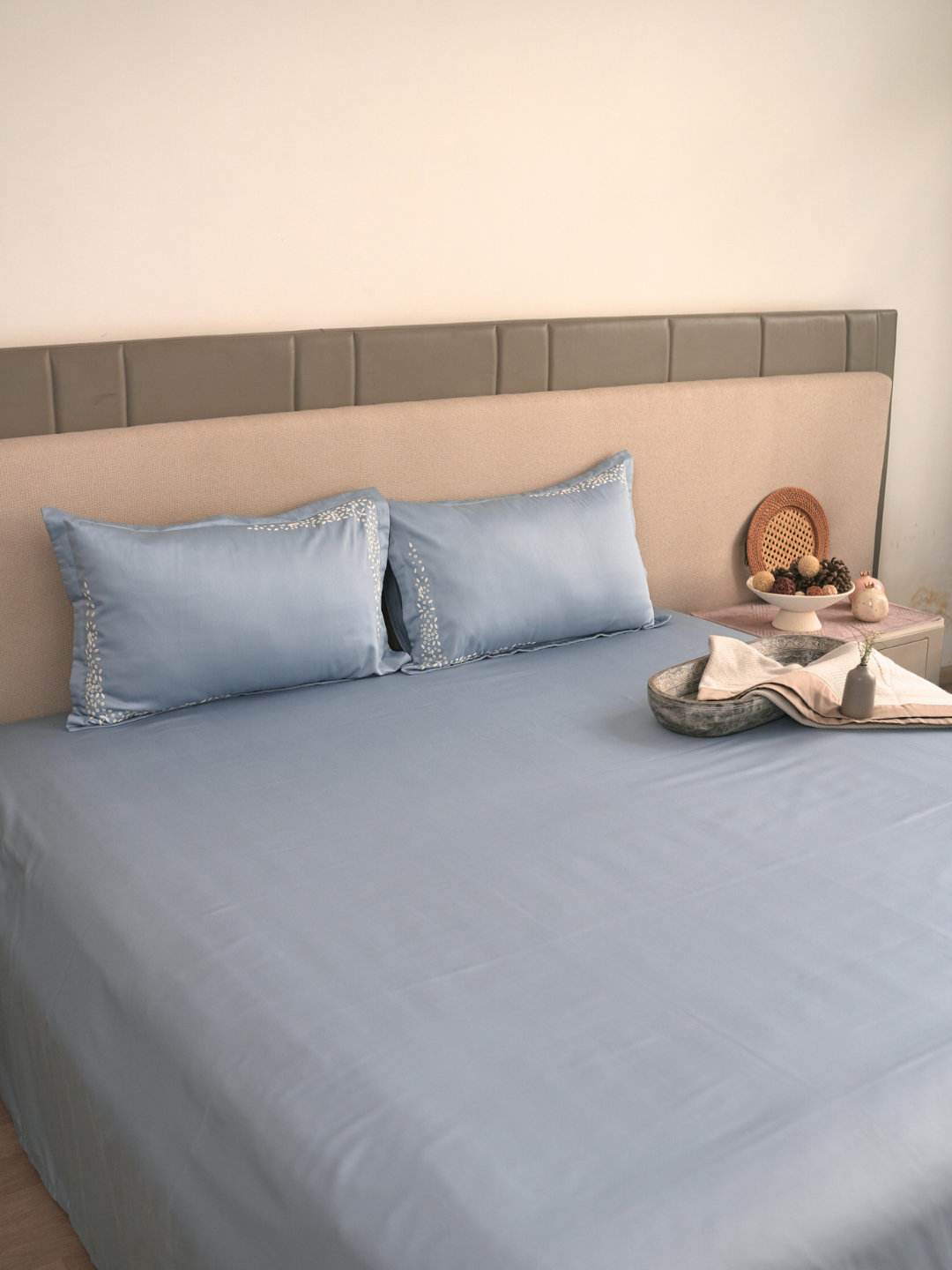 600TC Cotton Mavin Smoke Blue Beyond Bedsheet Set