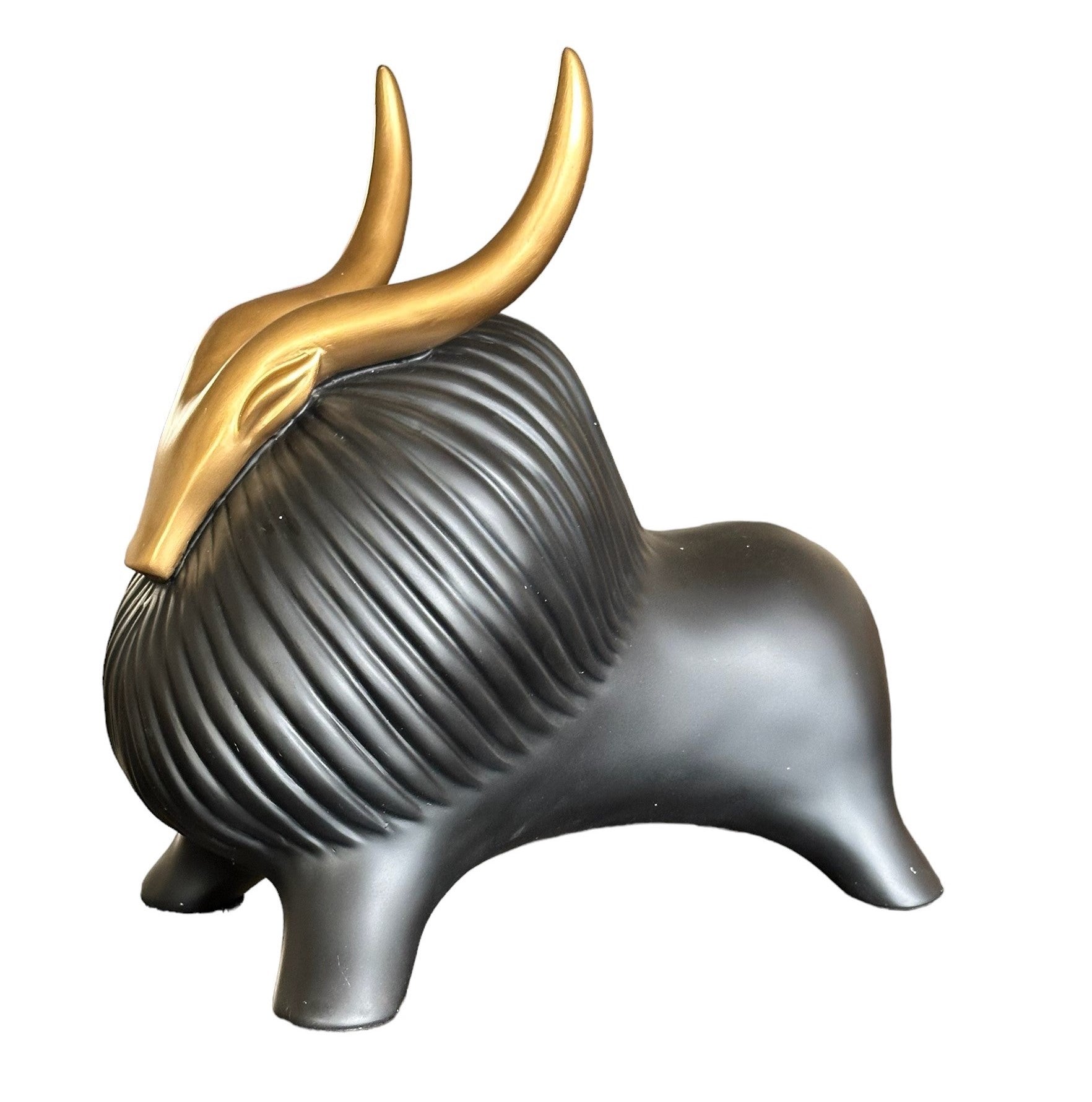 Golden Horned Yak Table Accent