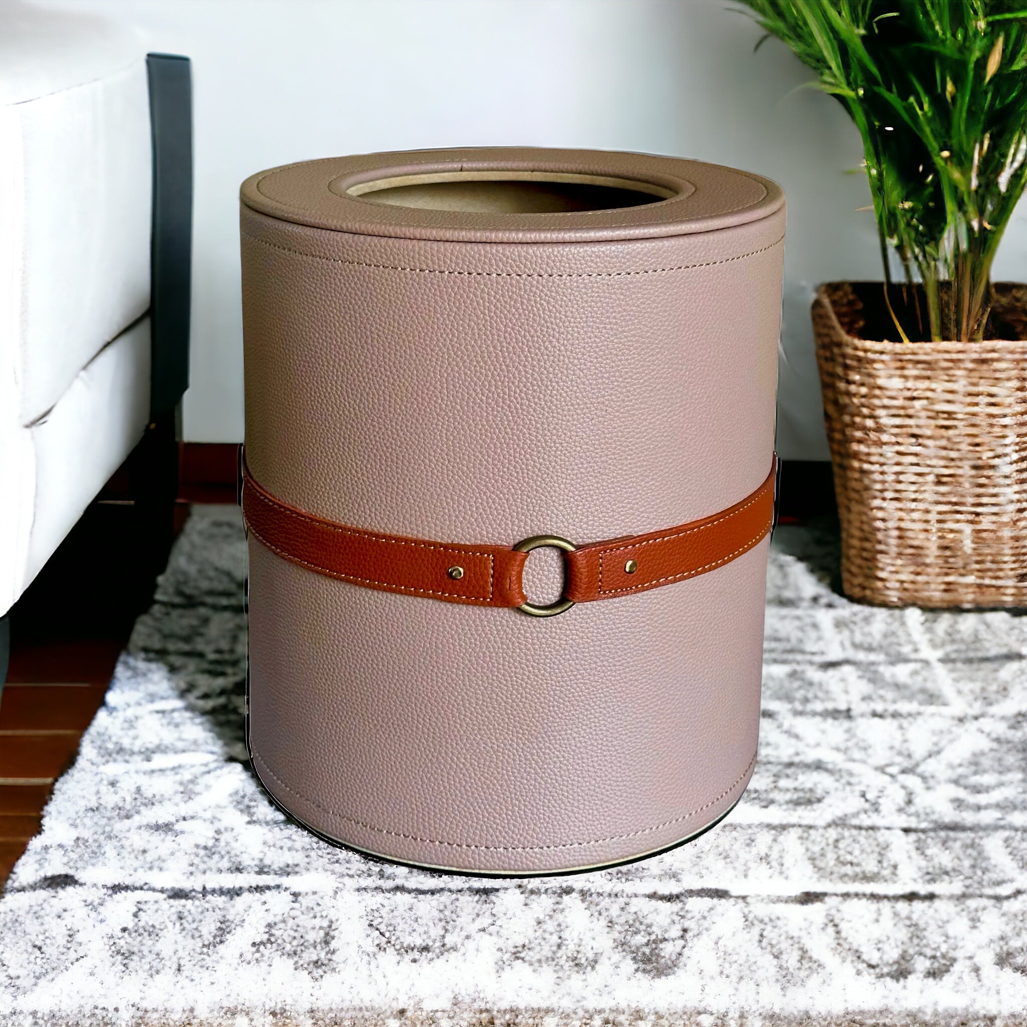 Luxora Beige Wastebin