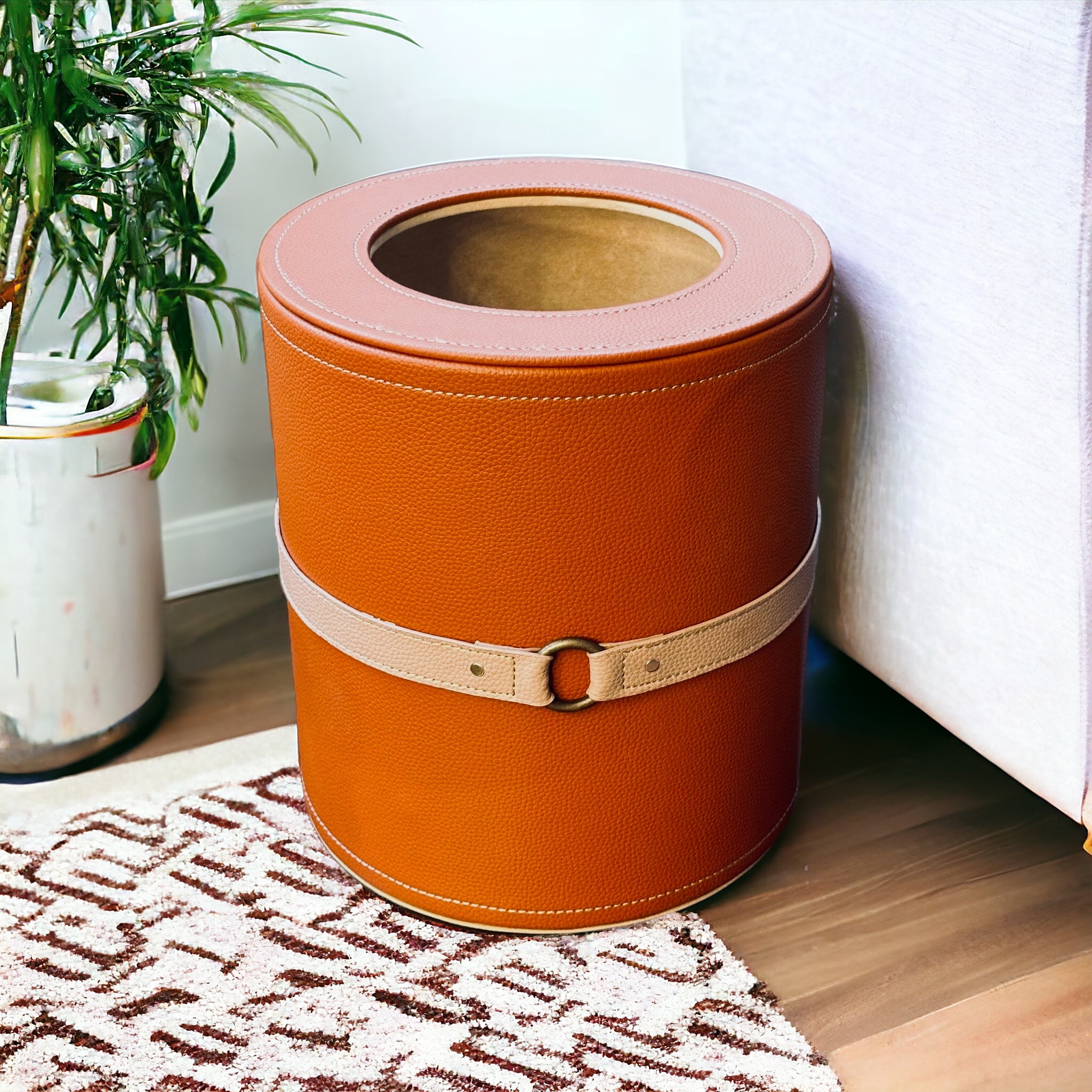 Luxora Cognac Wastebin