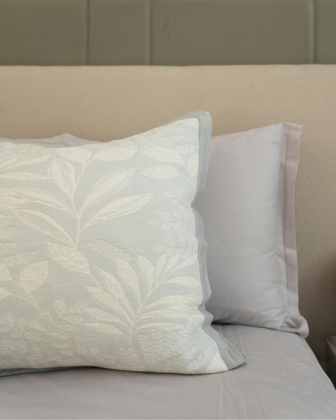 Fleur Blue Cotton Jacquard Bedspread Set