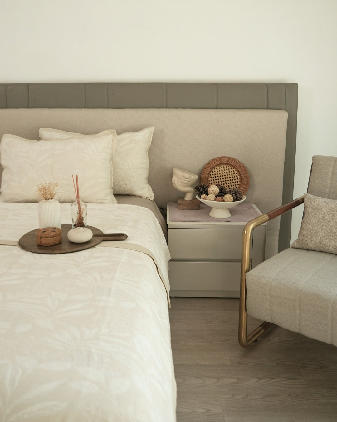 Fleur Ivory Cotton Jacquard Bedspread Set